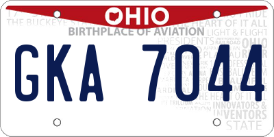 OH license plate GKA7044