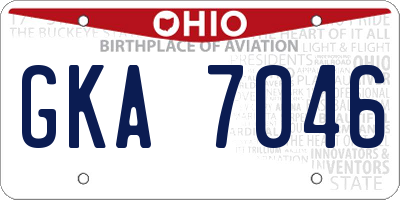 OH license plate GKA7046