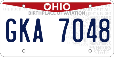OH license plate GKA7048