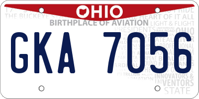 OH license plate GKA7056