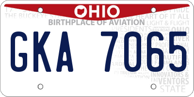 OH license plate GKA7065