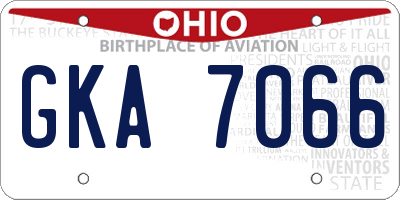 OH license plate GKA7066