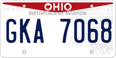 OH license plate GKA7068