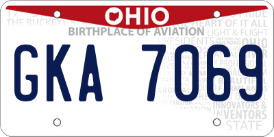 OH license plate GKA7069
