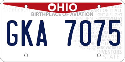 OH license plate GKA7075
