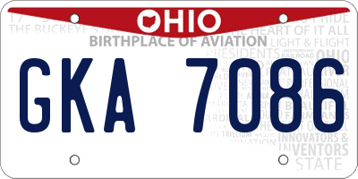 OH license plate GKA7086