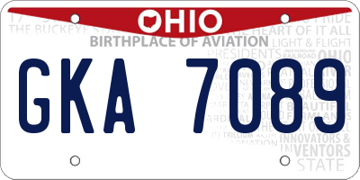 OH license plate GKA7089