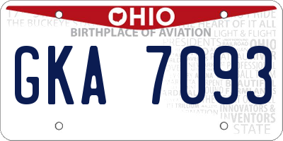 OH license plate GKA7093