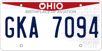 OH license plate GKA7094