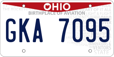 OH license plate GKA7095