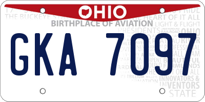OH license plate GKA7097
