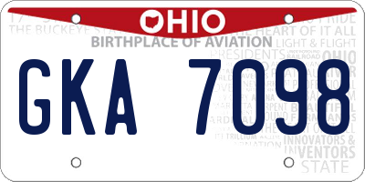 OH license plate GKA7098