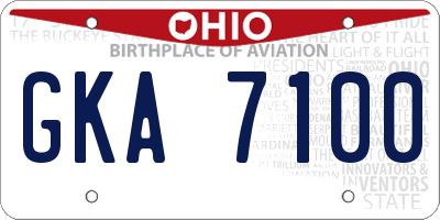 OH license plate GKA7100