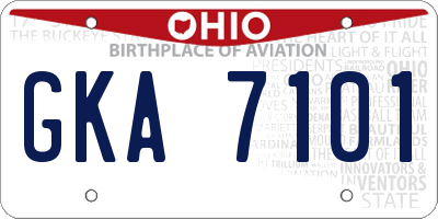 OH license plate GKA7101