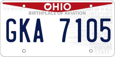 OH license plate GKA7105