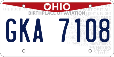OH license plate GKA7108