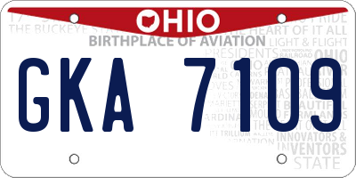 OH license plate GKA7109