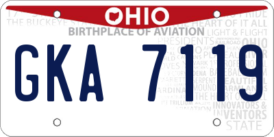 OH license plate GKA7119