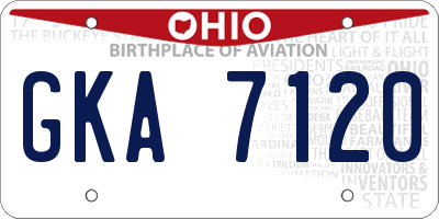 OH license plate GKA7120