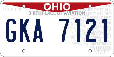 OH license plate GKA7121