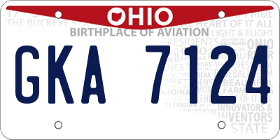 OH license plate GKA7124