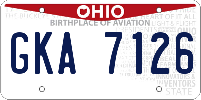 OH license plate GKA7126