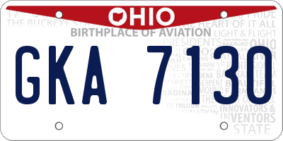 OH license plate GKA7130