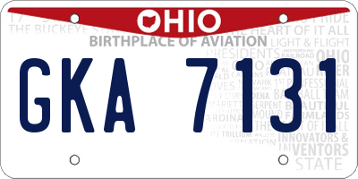 OH license plate GKA7131