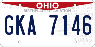 OH license plate GKA7146