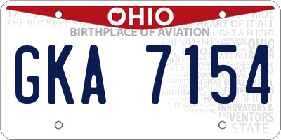 OH license plate GKA7154