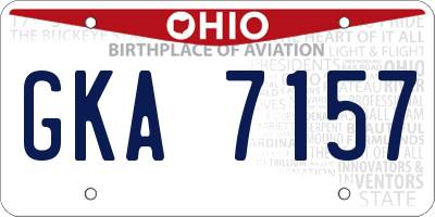 OH license plate GKA7157