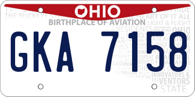 OH license plate GKA7158