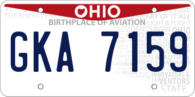 OH license plate GKA7159