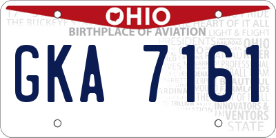 OH license plate GKA7161