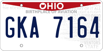 OH license plate GKA7164