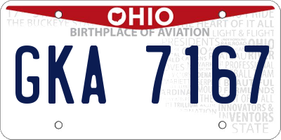 OH license plate GKA7167