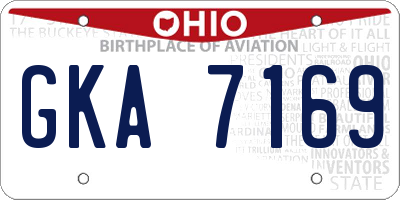 OH license plate GKA7169