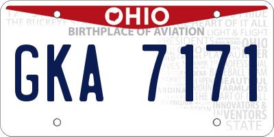 OH license plate GKA7171