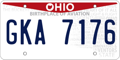 OH license plate GKA7176