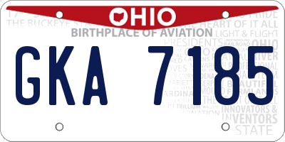OH license plate GKA7185
