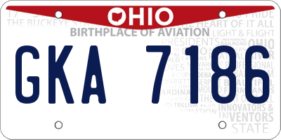 OH license plate GKA7186