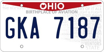 OH license plate GKA7187