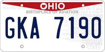 OH license plate GKA7190