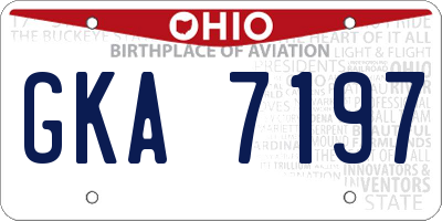 OH license plate GKA7197