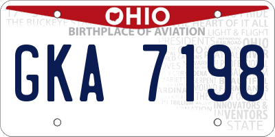 OH license plate GKA7198