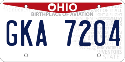 OH license plate GKA7204