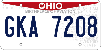 OH license plate GKA7208