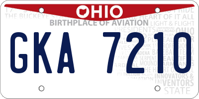 OH license plate GKA7210