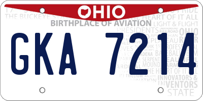 OH license plate GKA7214