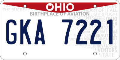 OH license plate GKA7221